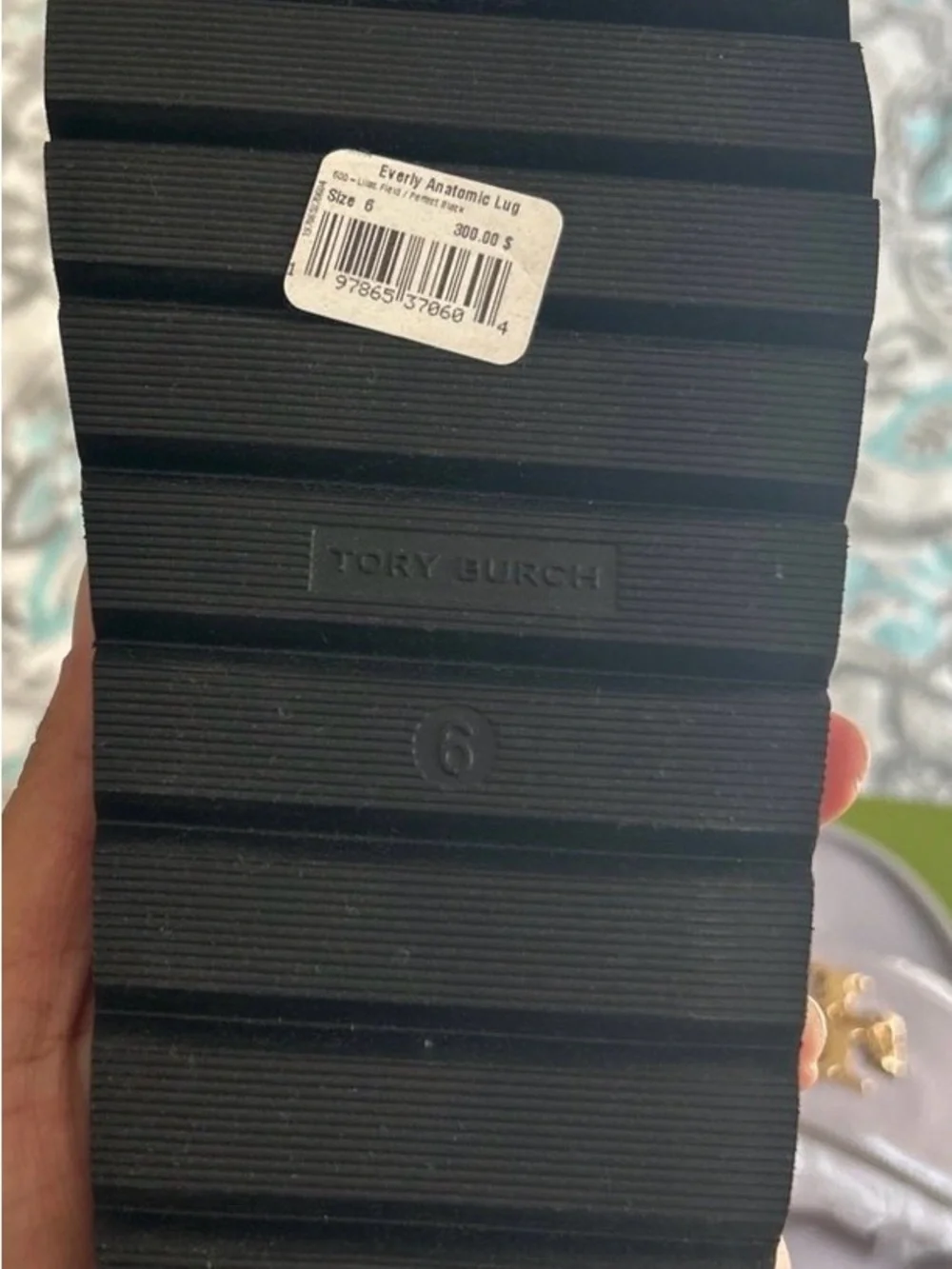 Tory Burch Pale Mauve Logo Slide Sandals